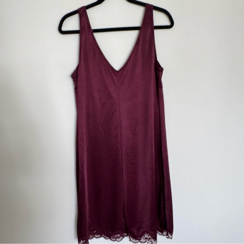 Vintage Charnos UK Burgundy Lace Detail Slip Dress Whimsigoth Babydoll 18 UK - Picture 4 of 8